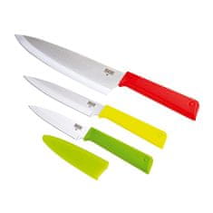 Kuhn Rikon Sada nožů 3ks červený/žlutý/zelený 18, 13 a 9,5 cm
