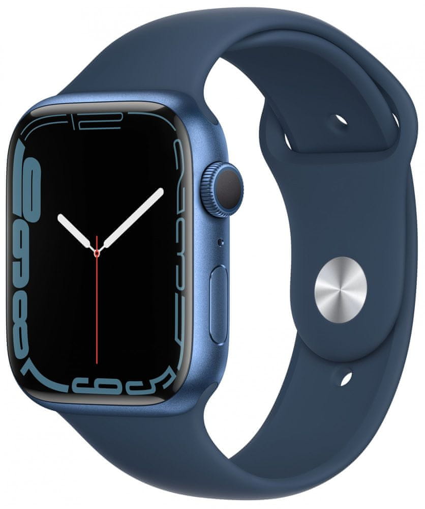 Apple Watch Series 7, 45mm Blue Aluminium Case Abyss Blue Sport Band MKN83HC/A - použité