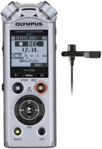 moderní diktafon olympus ls-p1 usb aaa baterie 39h slot pro kartu elegantní design štíhlé tělo wav pcm mp3 nahrávání rec tlačítko