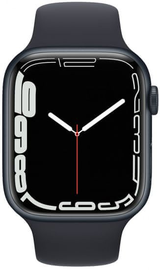 Apple Watch Series 7 Cellular, 45mm Midnight Aluminium Case Midnight Sport Band MKJP3HC/A