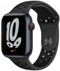 Apple Watch Nike Series 7 Cellular, 45mm Midnight Aluminium Case with Anthracite/Black Nike Sport Band MKL53HC/A