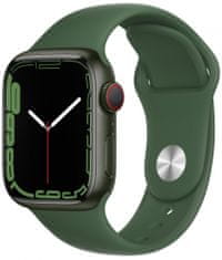 Apple Watch Series 7 Cellular, 41mm Green Aluminium Case Clover Sport Band MKHT3HC/A