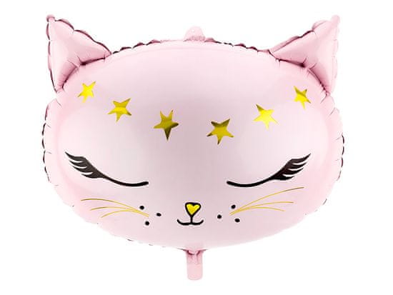 PartyDeco Kočka růžová 48x36 - fóliový balónek
