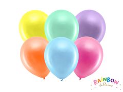 PartyDeco Metalické balónky 23cm 10ks barevné 