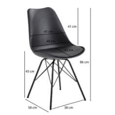 Bruxxi Jídelní židle Lina (SET 2 ks), syntetická kůže, černá