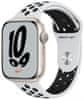 Apple Watch Nike Series 7 , 45mm Starlight Aluminium Case with Pure Platinum/Black Nike Sport Band MKNA3HC/A