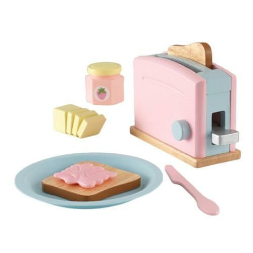 KidKraft Espresso toaster set pastel