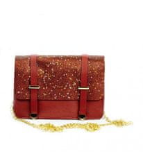 Zolta Dámská KOŽENÁ kabelka malý brokát 18022 červená