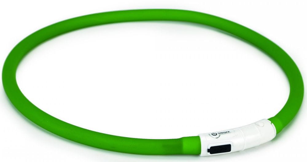 Beeztees Obojek Dogini silikonový s USB připojením zelený 70×1 cm