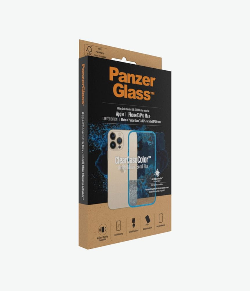 Levně PanzerGlass ClearCaseColor pro Apple iPhone 13 Pro Max 0341, modré - zánovní