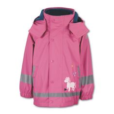 Sterntaler bunda do deště růžová s odpínací fleece mikinou jednorožec 5652113, 128