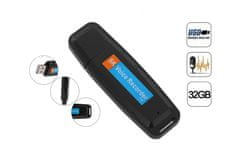 CoolCeny USB Diktafon hlasový záznamník - Černá