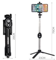 ISO Pouzdro Selfie tyč stativ s modrétooth ovladačem 3v1