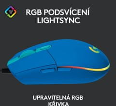 Logitech G102 Lightsync, modrá (910-005801)