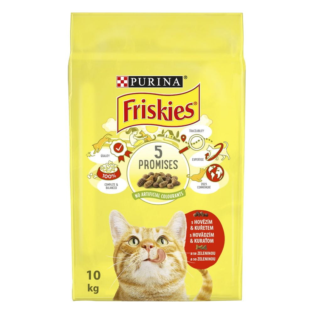 Levně Friskies Cat s hovězím, kuřetem a zeleninou 10 kg