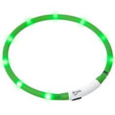 Karlie LED světelný obojek zelený obvod 20-75 cm