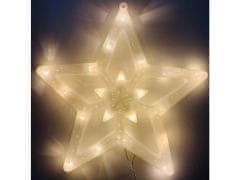 commshop Svítící LED hvězda - teplá bílá (28 cm)