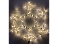 commshop Vánoční LED dekorace - Vločka 50 cm (blikající) - Svítí modře/bliká studeně