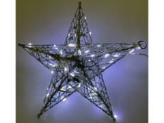 commshop Vánoční svítící dekorace - Hvězda 16 cm (stříbrná se třpytkami)