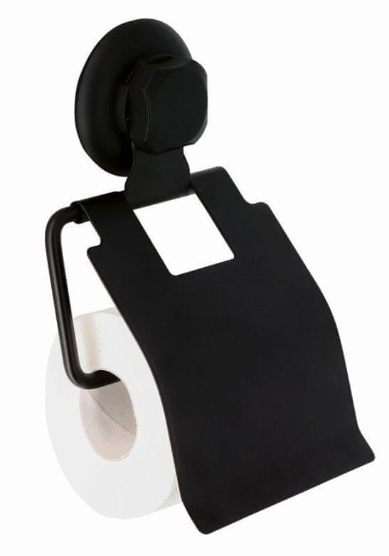 Levně Compactor Držák na toaletní papír Bestlock Black, systém s přísavkou - bez vrtání