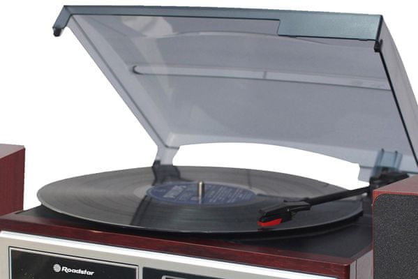  Moderní gramofon roadstar se 3 rychlostmi přehrávání desek Bluetooth lcd displej aux in cd mechanika fm radio dab tuner nahrávání na usb digitalizace desek 