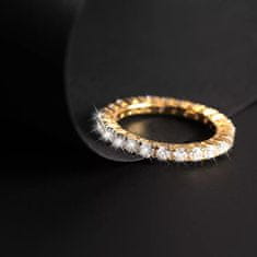 Morellato Třpytivý pozlacený prsten se zirkony Scintille SAQF171 (Obvod 52 mm)