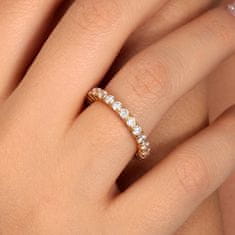 Morellato Třpytivý pozlacený prsten se zirkony Scintille SAQF171 (Obvod 52 mm)