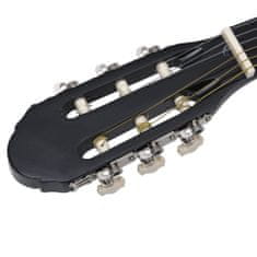 Greatstore Folková akustická kytara s výřezem ekvalizér a 6 strun černá