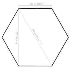 Greatstore Nůžkový skládací party stran hexagon šedý 3,6 x 3,1 m