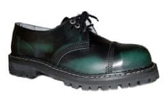 KMM boty kožené KMM 3 dírkové černé/zelená Velikost: 40