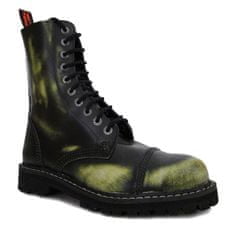 KMM boty kožené KMM 10 dírkové černé/zelená/bílá Velikost: 47