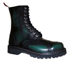 KMM boty kožené KMM 10 dírkové černé/zelená Velikost: 36