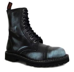 KMM boty kožené KMM 10 dírkové černé/jeans Velikost: 36