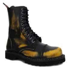 KMM boty kožené KMM 10 dírkové černé/žlutá Velikost: 44