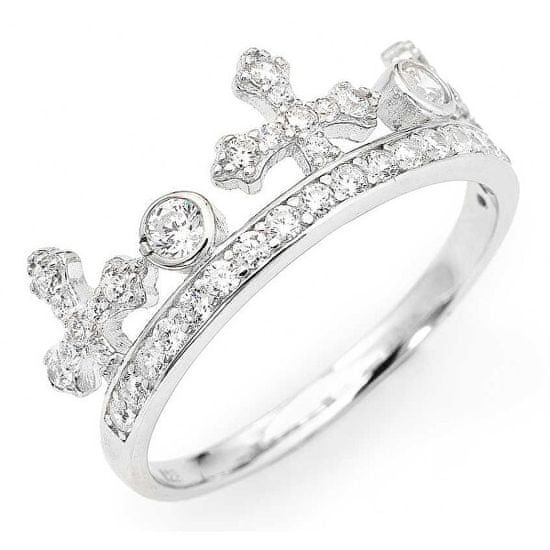 Amen Originální stříbrný prsten se zirkony Crowns AC1