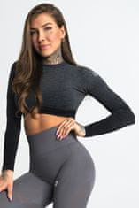 Gym Glamour Crop-Top Grey Ombre S