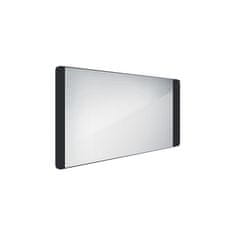 NIMCO Černé zrcadlo do koupelny 120x65 s osvětlením a černým rámem NIMCO ZPC 42006-90