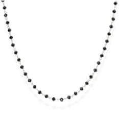 Amen Nadčasový stříbrný náhrdelník s černými krystaly Romance CLBN (Délka 45 cm)