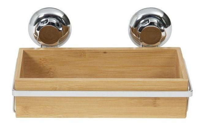 Levně Compactor Bambusová polička na koupelnové doplňky na zeď Bestlock SPA Bamboo s přísavkou