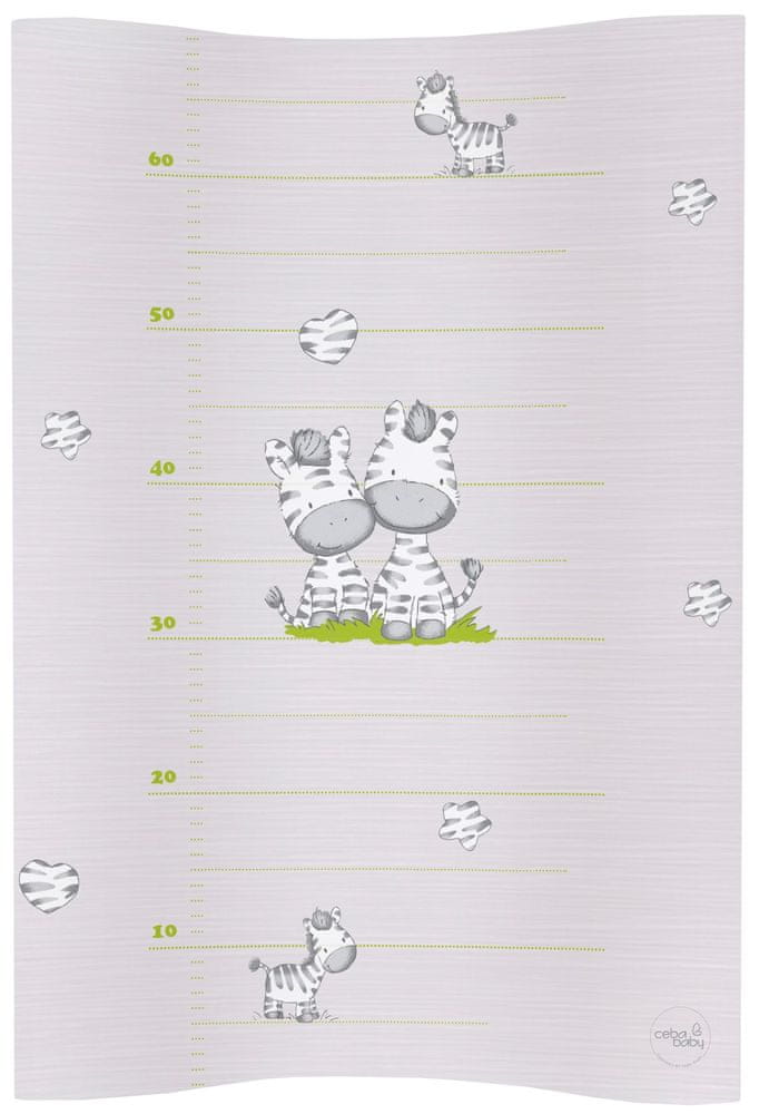 Levně Ceba Baby Podložka přebalovací 2-hranná měkká COSY (50x70) Zebra šedá
