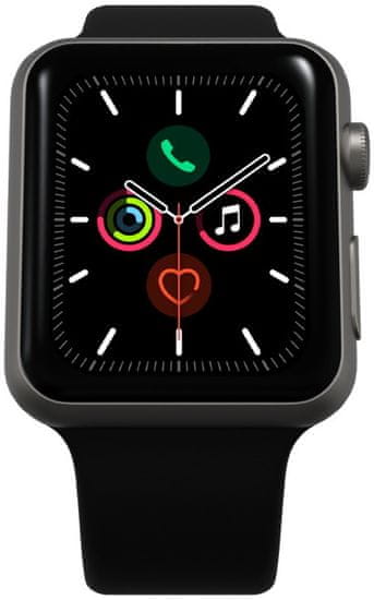 Apple Refurbished Watch Series 5, 44mm Space Gray Aluminium Case with Black Sport Band (Renewd)