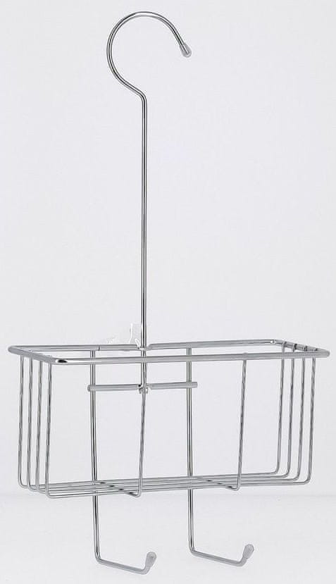 Compactor Závěsný košík do sprchy s háčkem Keep, chrom, 22,4 x 8,5 x v. 39,5 cm