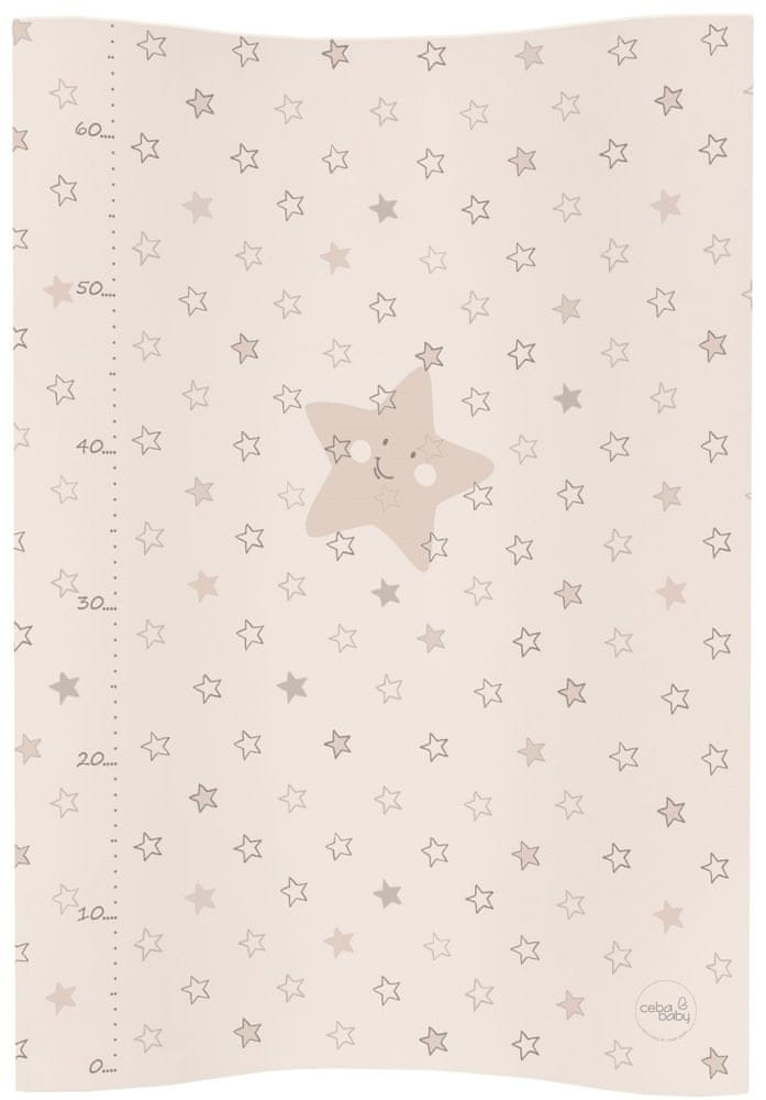 Levně Ceba Baby Podložka přebalovací 2-hranná měkká COSY (50x70) Hvězdy béžová
