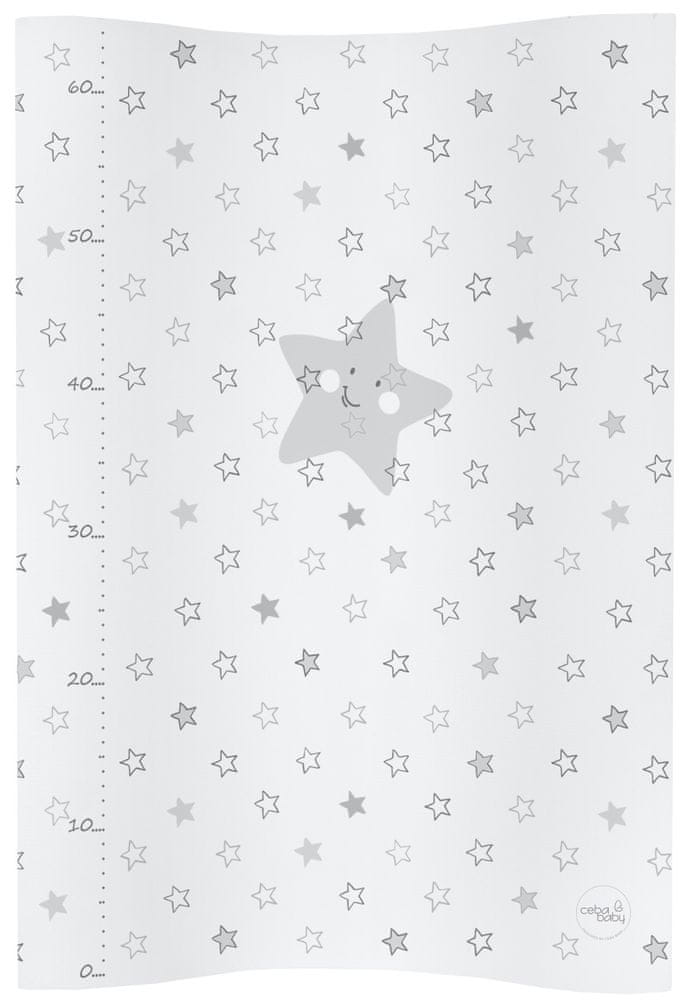 Levně Ceba Baby Podložka přebalovací 2-hranná měkká COSY (50x70) Hvězdy šedá