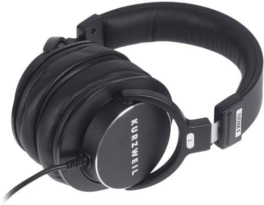  kvalitní kabelová sluchátka na uši kurzweil HDM1 vynikající zvuk vhodná pro odposlech při hraní na nástroje a pro monitoring při mixování hudby 