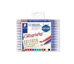 Kaligrafické popisovače "Calligraph Duo", sada, 12 barev, 2,0/3,5 mm, oboustranné 3005 TB12