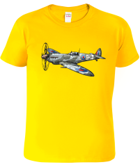 Hobbytriko Dětské tričko s letadlem - Spitfire Barva: Žlutá (04), Velikost: 12 let / 158 cm