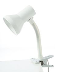ACA  Retro stolní lampa s klipem PAVLOVA, bílá barva