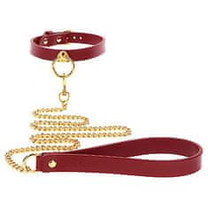 taboom TABOOM Bondage In Luxury O-Ring Collar and Chain Leash (Red)