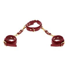 taboom TABOOM Bondage In Luxury D-Ring Collar and Wrist Cuffs (Red)